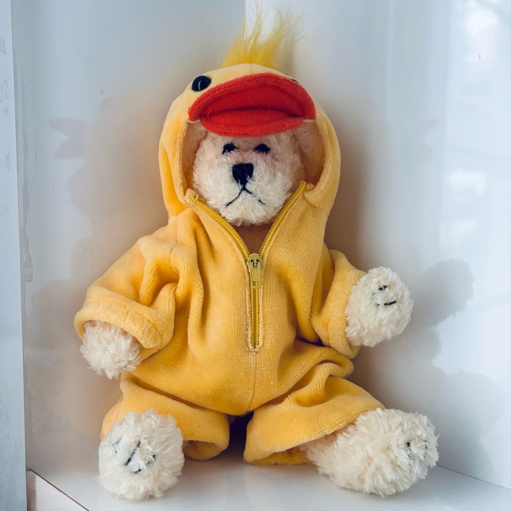 Vintage Unipak Plush Bear + Ducky Costume/Sleeper Onesie